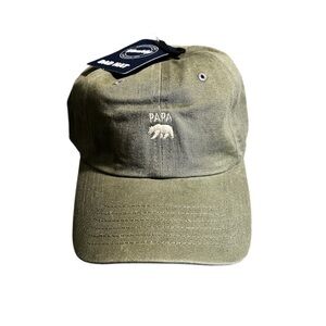 NWT Men's Wembley Papa Bear Embroidered Dad Hat - Olive